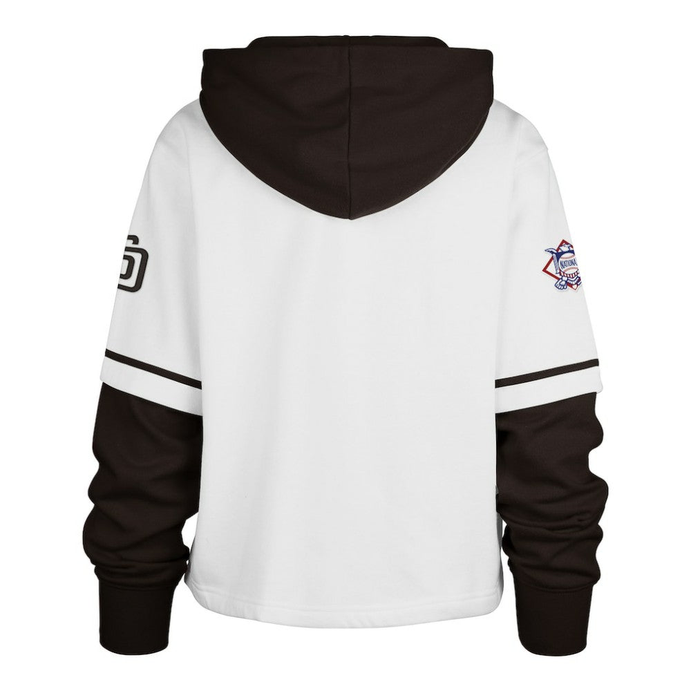 San Diego Padres '47 Women's Trifecta Shortstop Cropped Pullover Hoodie Outlet