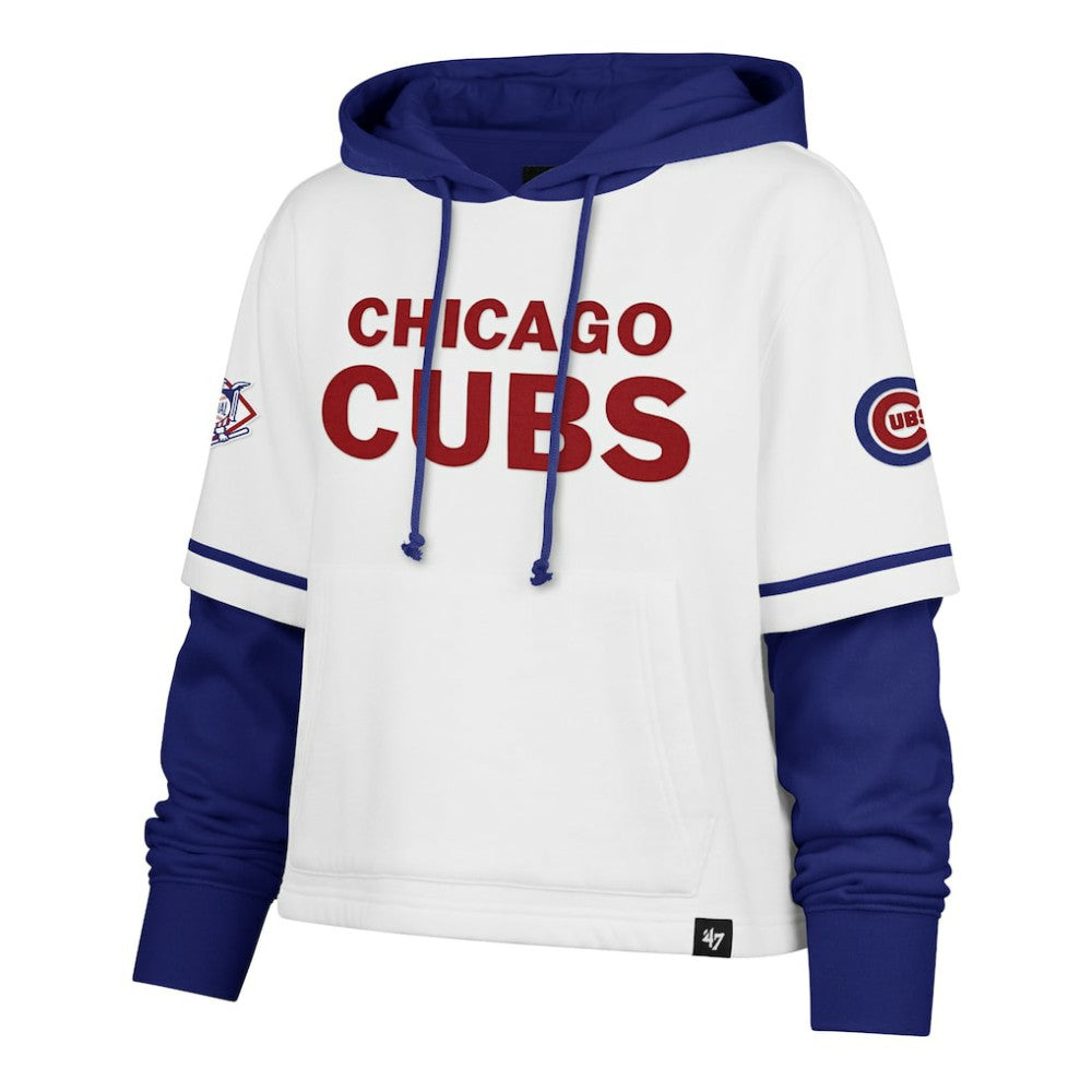 Chicago Cubs '47 Women's Trifecta Shortstop Cropped Pullover Hoodie for sale