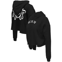 Brooklyn Nets Stadium Essentials Women's Origins Script Cropped Pullover Hoodie Black