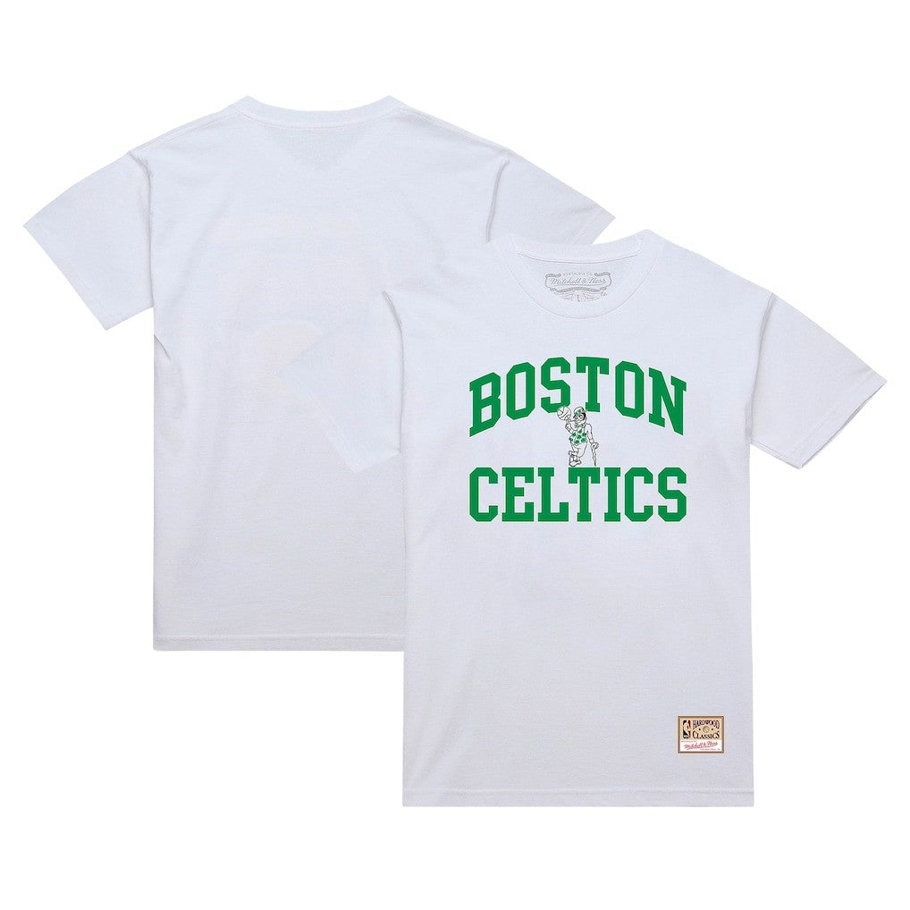 Mitchell & Ness Boston Celtics Hardwood Classics Vintage Warm Up T-Shirt White