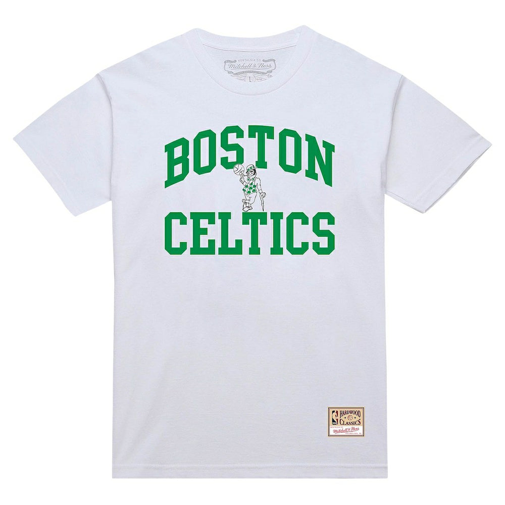 Mitchell & Ness Boston Celtics Hardwood Classics Vintage Warm Up T-Shirt White