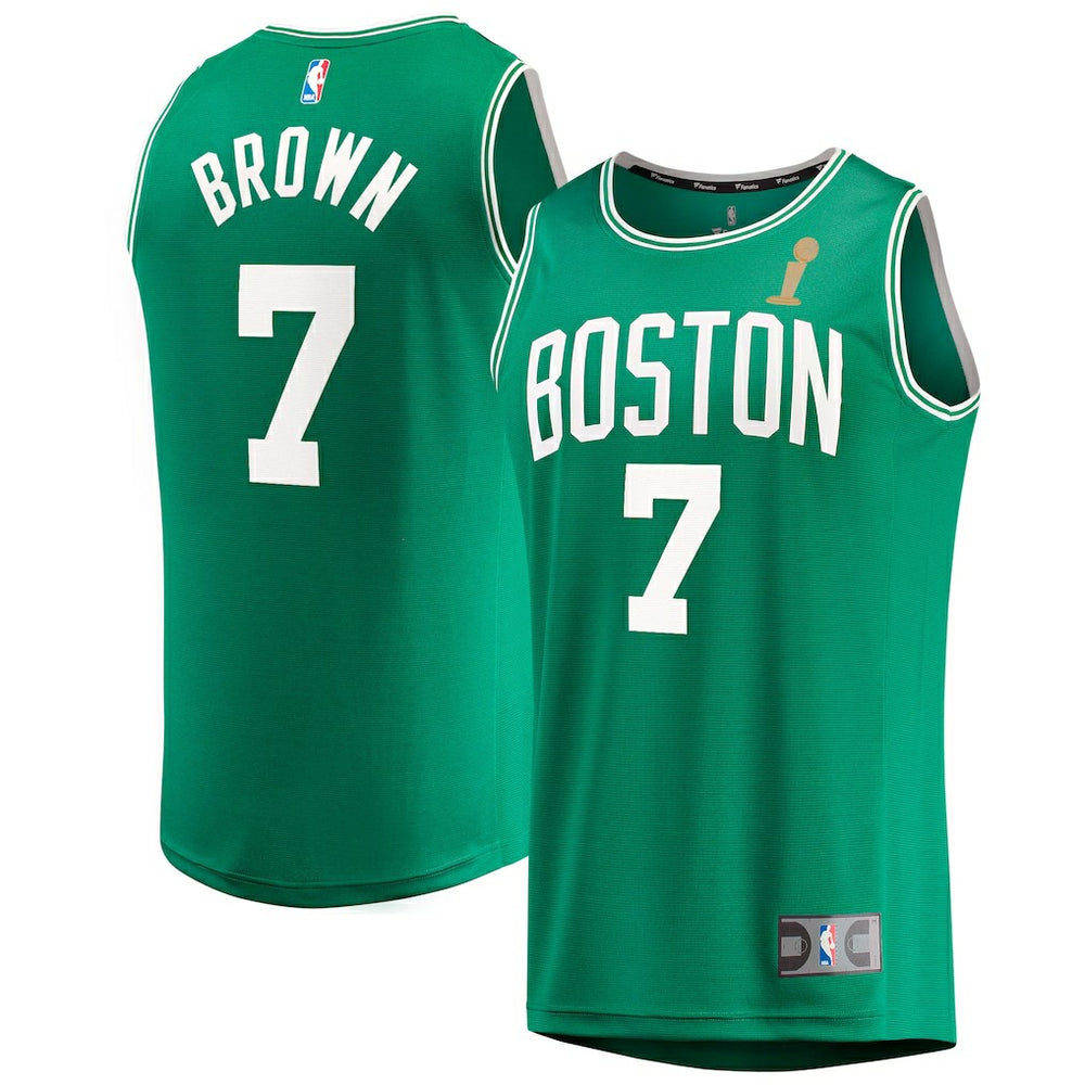 Fanatics Jaylen Brown Boston Celtics 2024 NBA Finals Champions Fast Break Replica Player Jersey Kelly Green Icon Edition