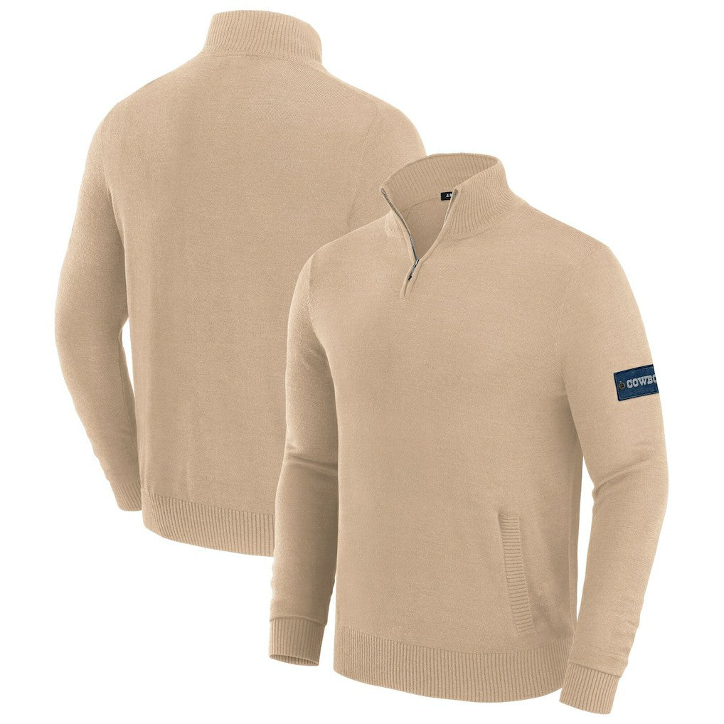 Dallas Cowboys J. Palmer Franchise Quarter-Zip Sweater - Tan - NFL