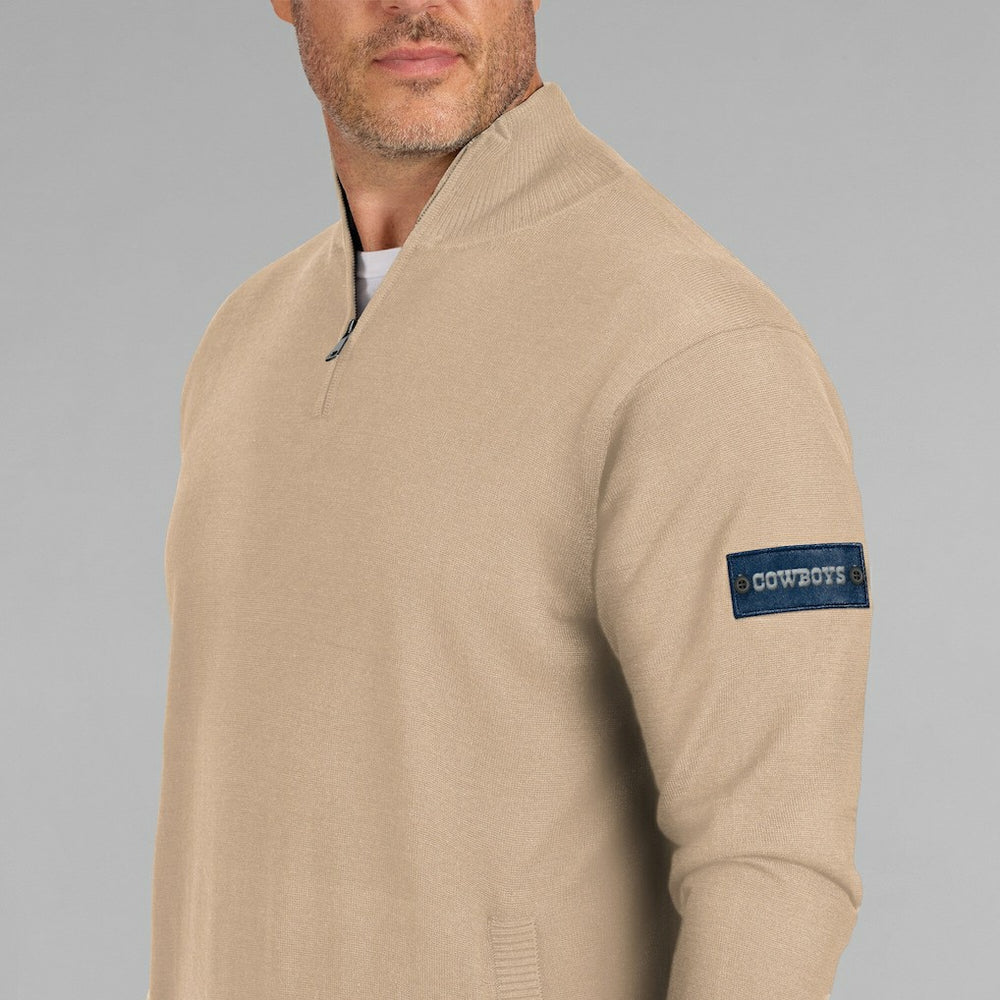 Dallas Cowboys J. Palmer Franchise Quarter-Zip Sweater - Tan - NFL