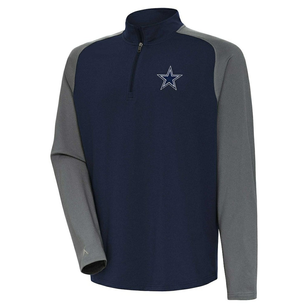 Dallas Cowboys Antigua Dauntless Raglan Quarter-Zip Jacket - Navy - NFL