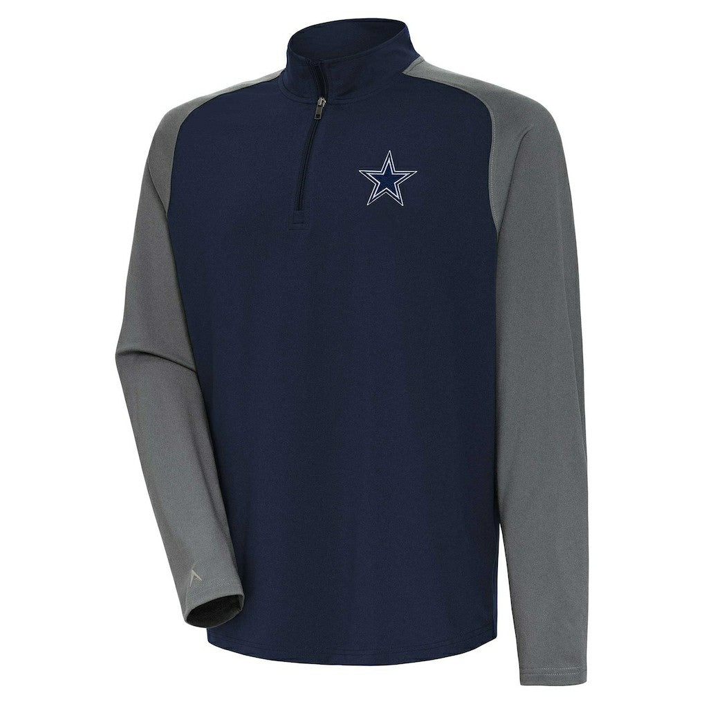 Dallas Cowboys Antigua Dauntless Raglan Quarter-Zip Jacket - Navy - NFL