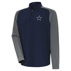 Dallas Cowboys Antigua Dauntless Raglan Quarter-Zip Jacket - Navy - NFL