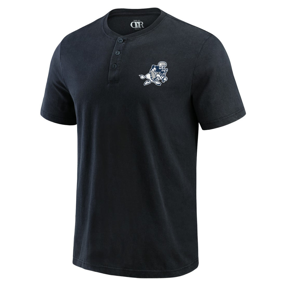 Dallas Cowboys Darius Rucker Collection Washed Henley T-Shirt - Black - Fanatics