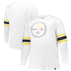 Pittsburgh Steelers '47 Big & Tall Premier Brex Long Sleeve T-Shirt - White - 47 brand