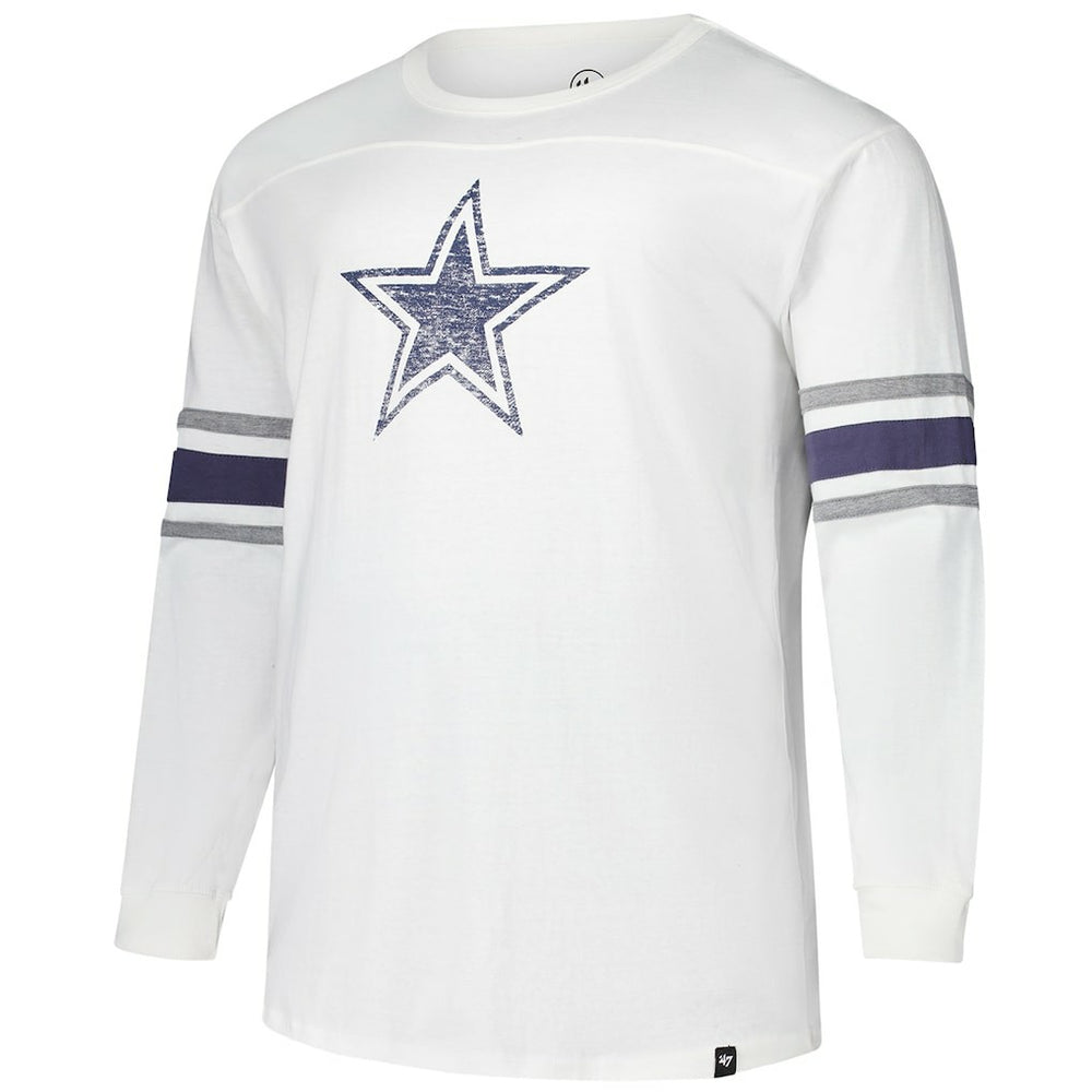 Dallas Cowboys '47 Big & Tall Premier Brex Long Sleeve T-Shirt - White - 47 brand