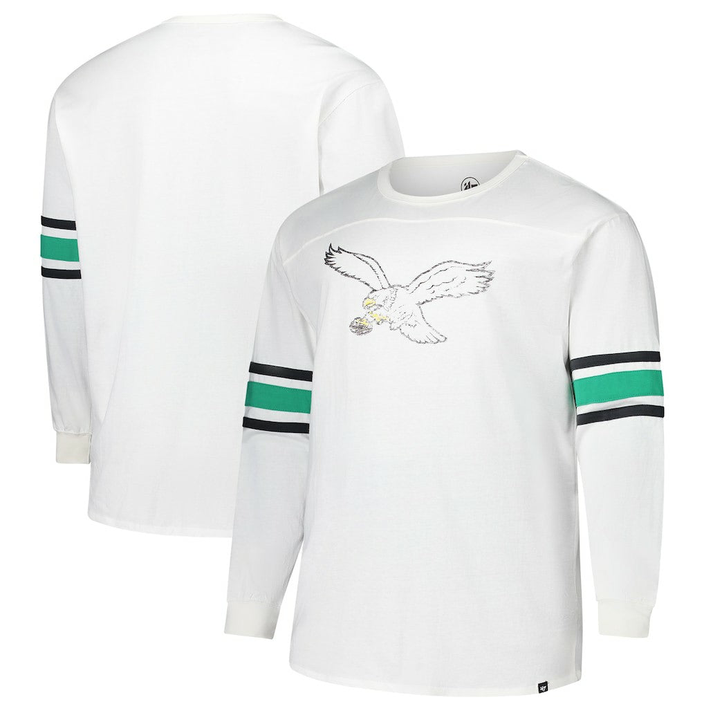 Philadelphia Eagles '47 Big & Tall Premier Brex Long Sleeve T-Shirt - White - 47 brand