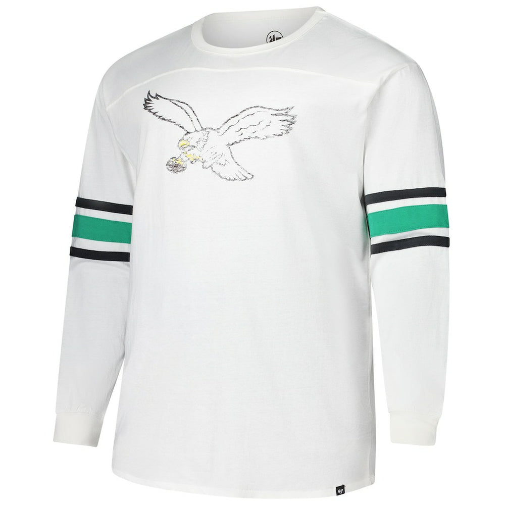 Philadelphia Eagles '47 Big & Tall Premier Brex Long Sleeve T-Shirt - White - 47 brand