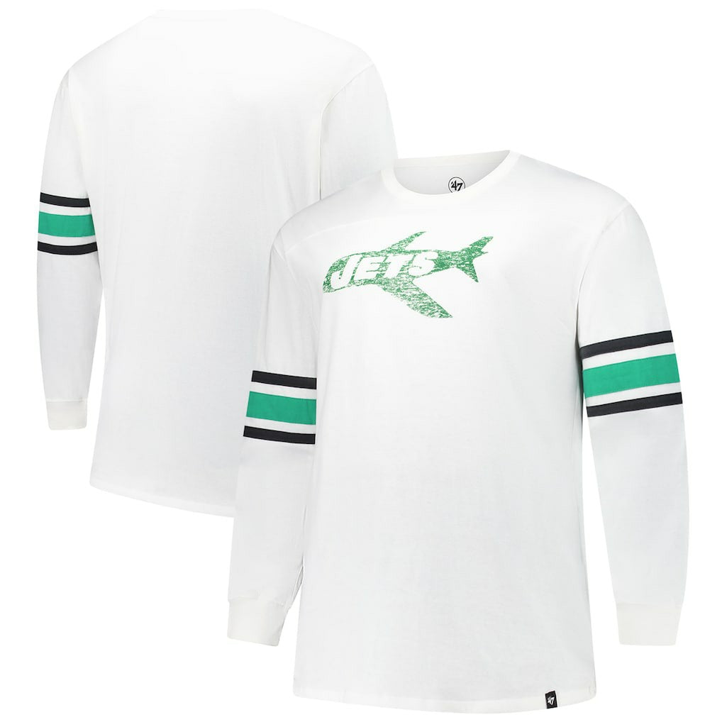 New York Jets '47 Big & Tall Premier Brex Long Sleeve T-Shirt - White - 47 brand