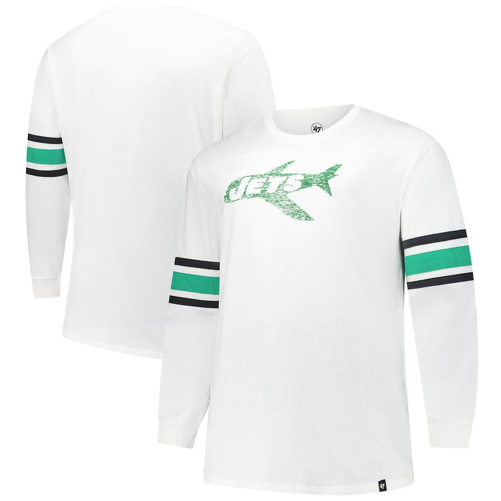 New York Jets '47 Big & Tall Premier Brex Long Sleeve T-Shirt - White - 47 brand