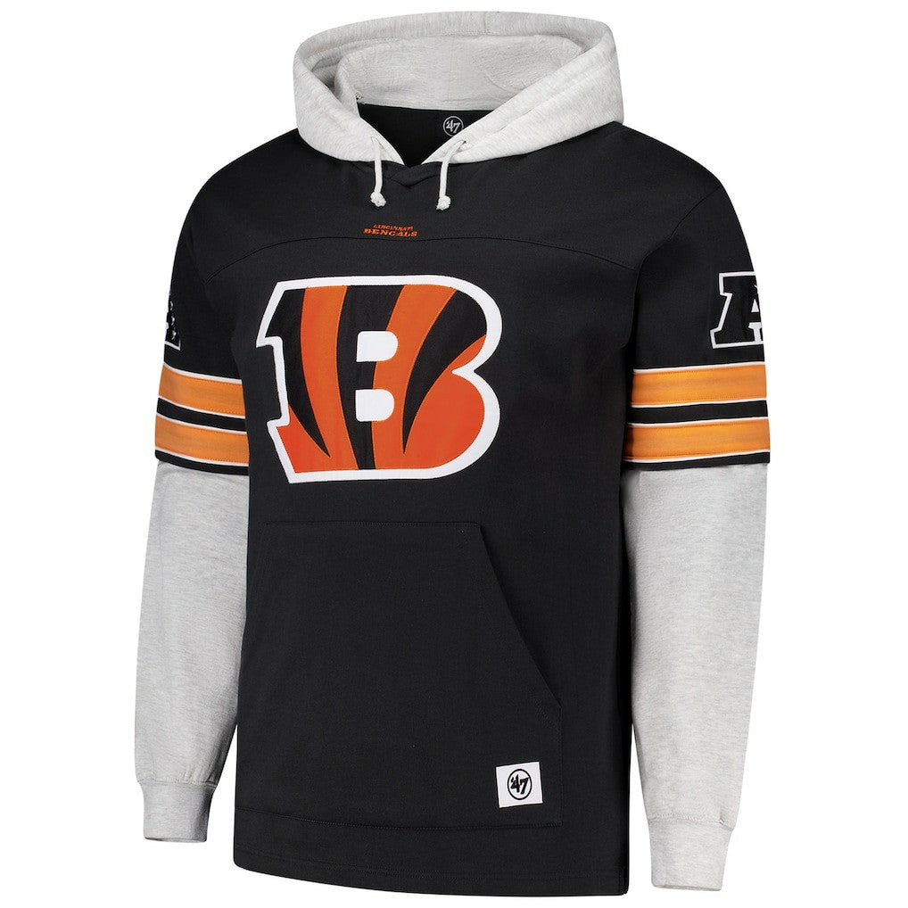 Cincinnati Bengals '47 Big & Tall Lacer Pullover Hoodie - Black - 47 brand