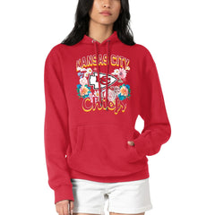 Kansas City Chiefs G-III 4Her by Carl Banks Women's Flowers Team Logo Graphic Fleece Pullover Hoodie - Red - NFL