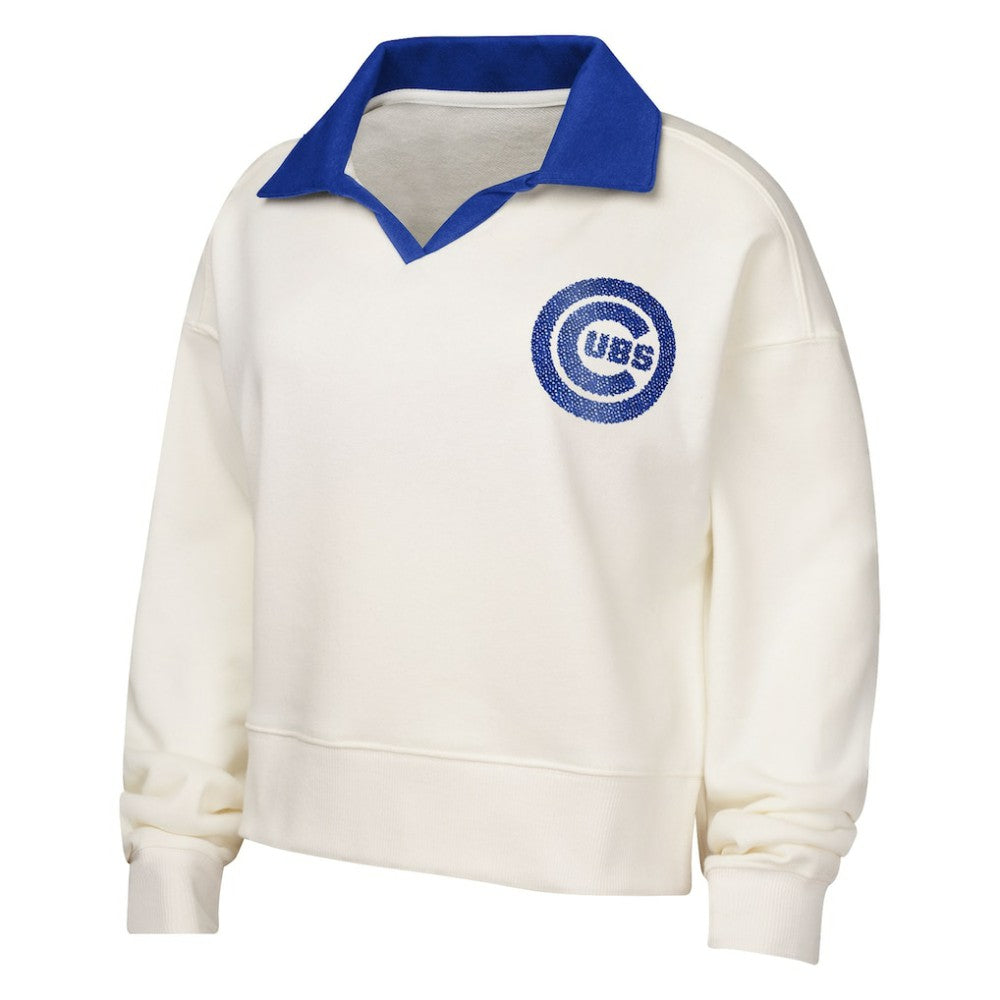 Chicago Cubs Girls Youth Ballpark Hit Collared V-Neck Pullover Sweatshirt for sale