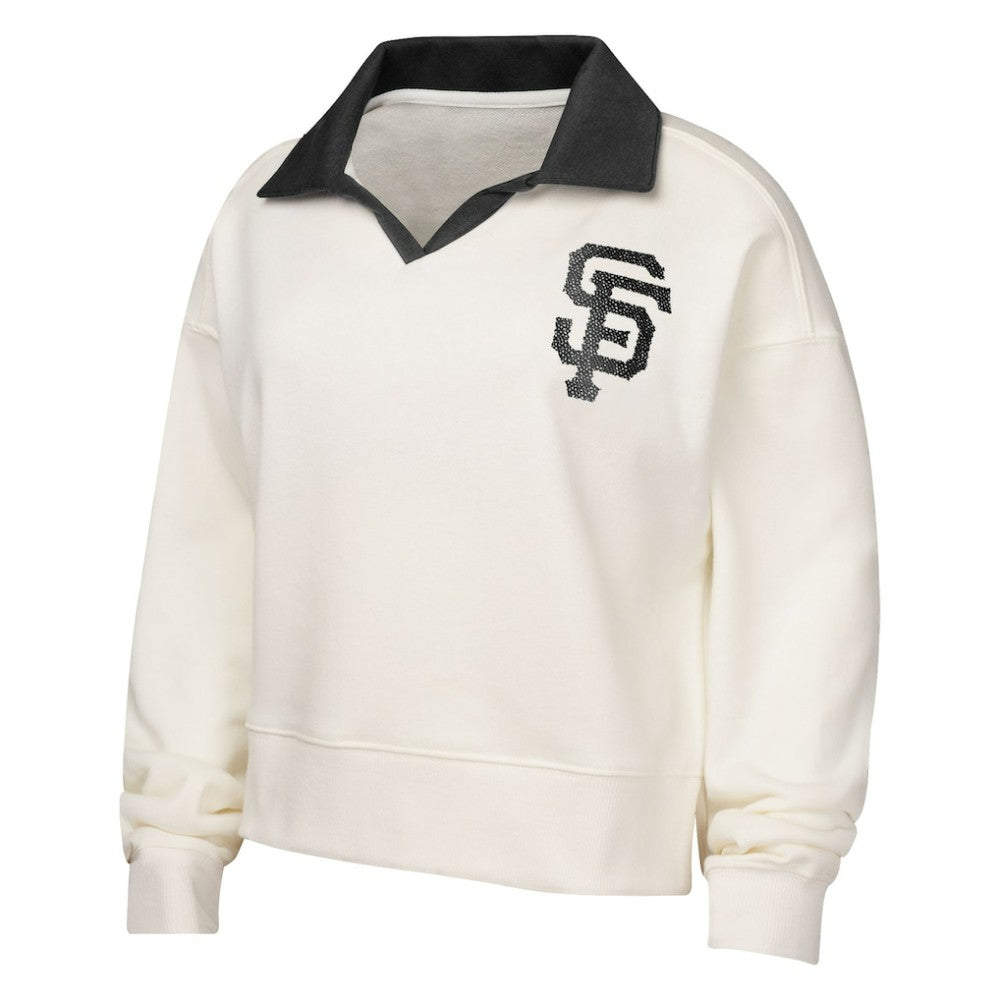 San Francisco Giants Girls Youth Ballpark Hit Collared V-Neck Pullover Sweatshirt Outlet