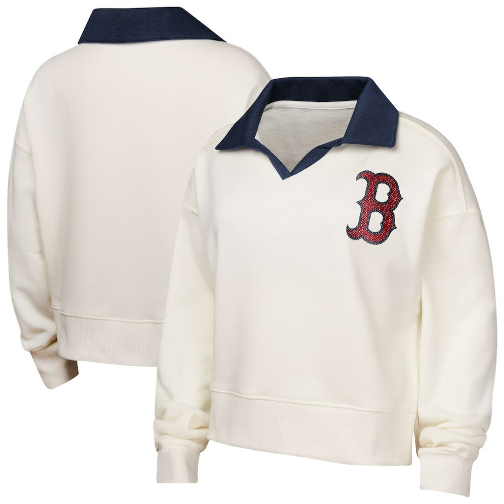 Boston Red Sox Girls Youth Ballpark Hit Collared V-Neck Pullover Sweatshirt Near Me