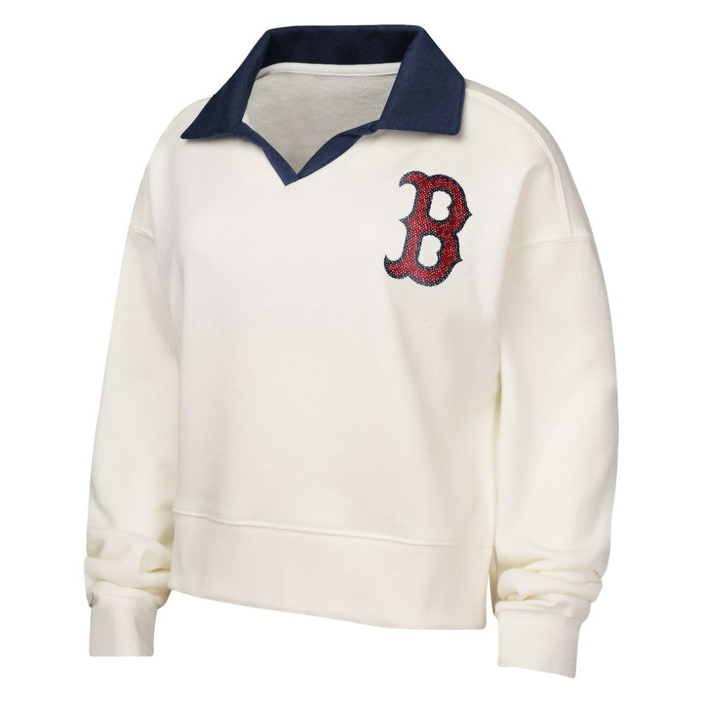 Boston Red Sox Girls Youth Ballpark Hit Collared V-Neck Pullover Sweatshirt Near Me