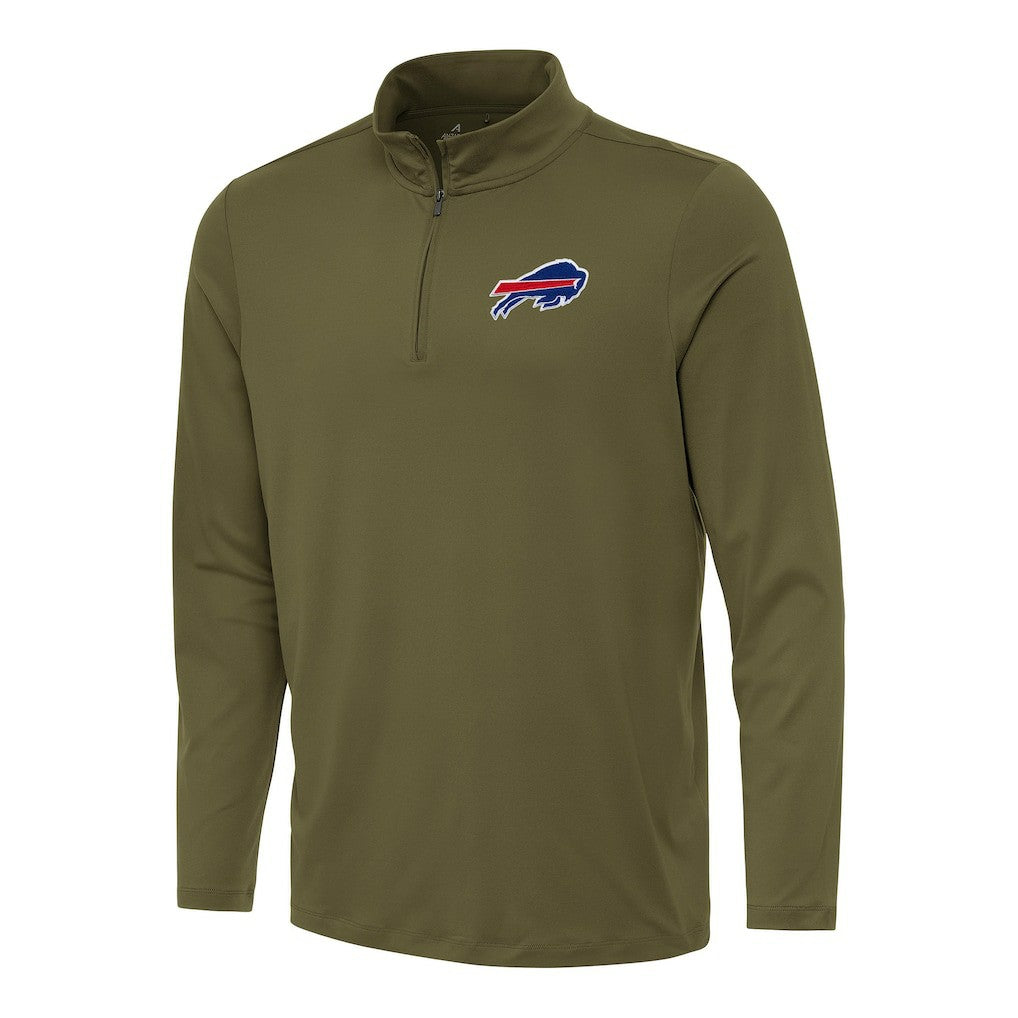 Buffalo Bills Antigua Reprocess Quarter-Zip Top - Olive - NFL