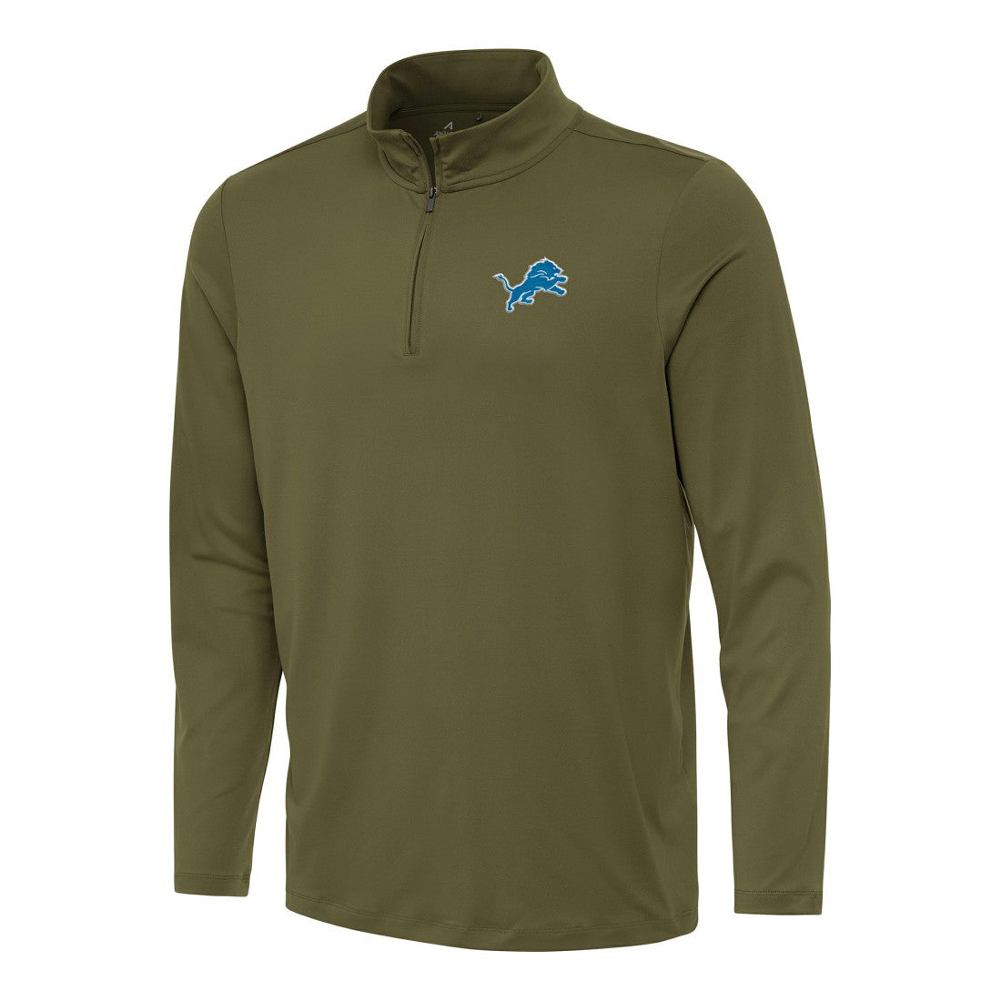 Detroit Lions Antigua Reprocess Quarter-Zip Top - Olive - NFL
