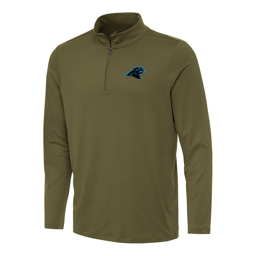 Carolina Panthers Antigua Reprocess Quarter-Zip Top - Olive - NFL