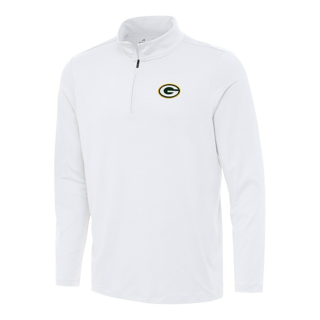 Green Bay Packers Antigua Reprocess Quarter-Zip Top - White - NFL
