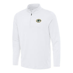 Green Bay Packers Antigua Reprocess Quarter-Zip Top - White - NFL