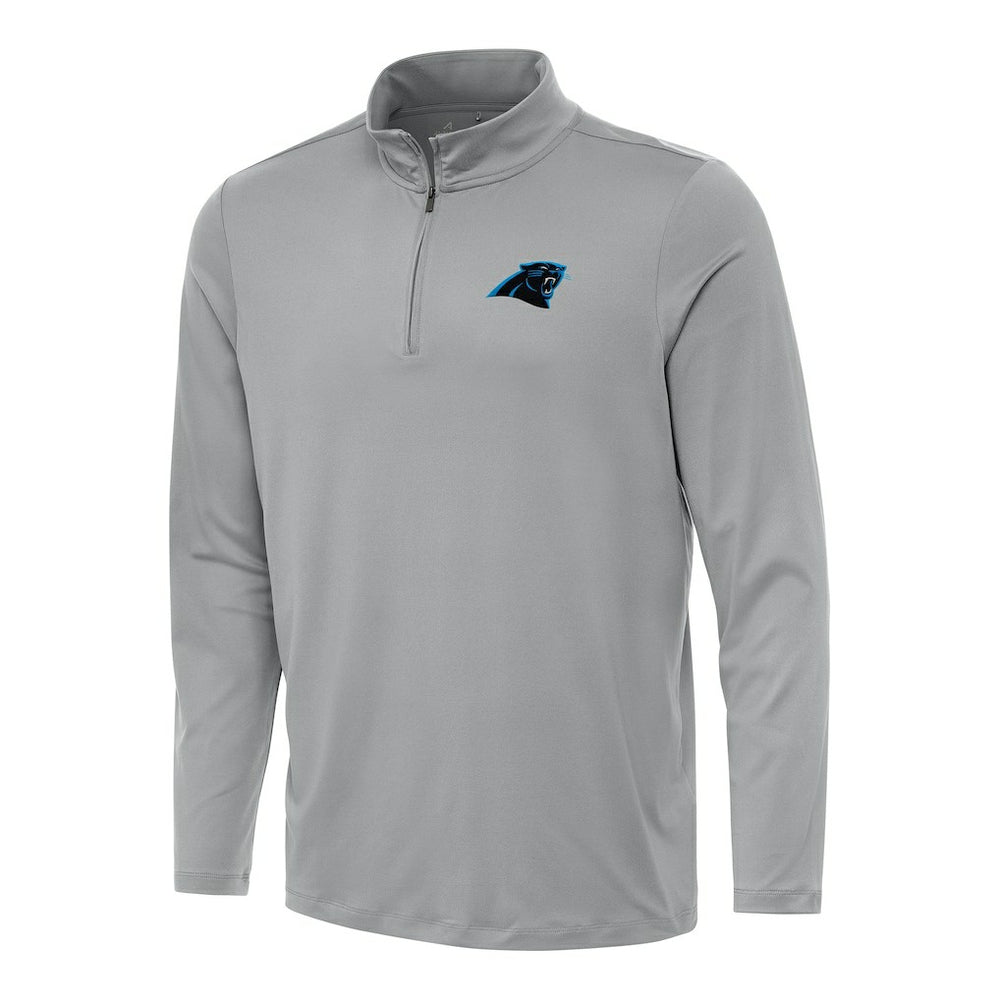 Carolina Panthers Antigua Reprocess Quarter-Zip Top - Gray - NFL