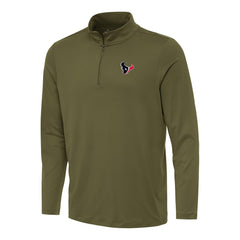 Houston Texans Antigua Reprocess Quarter-Zip Top - Olive - NFL