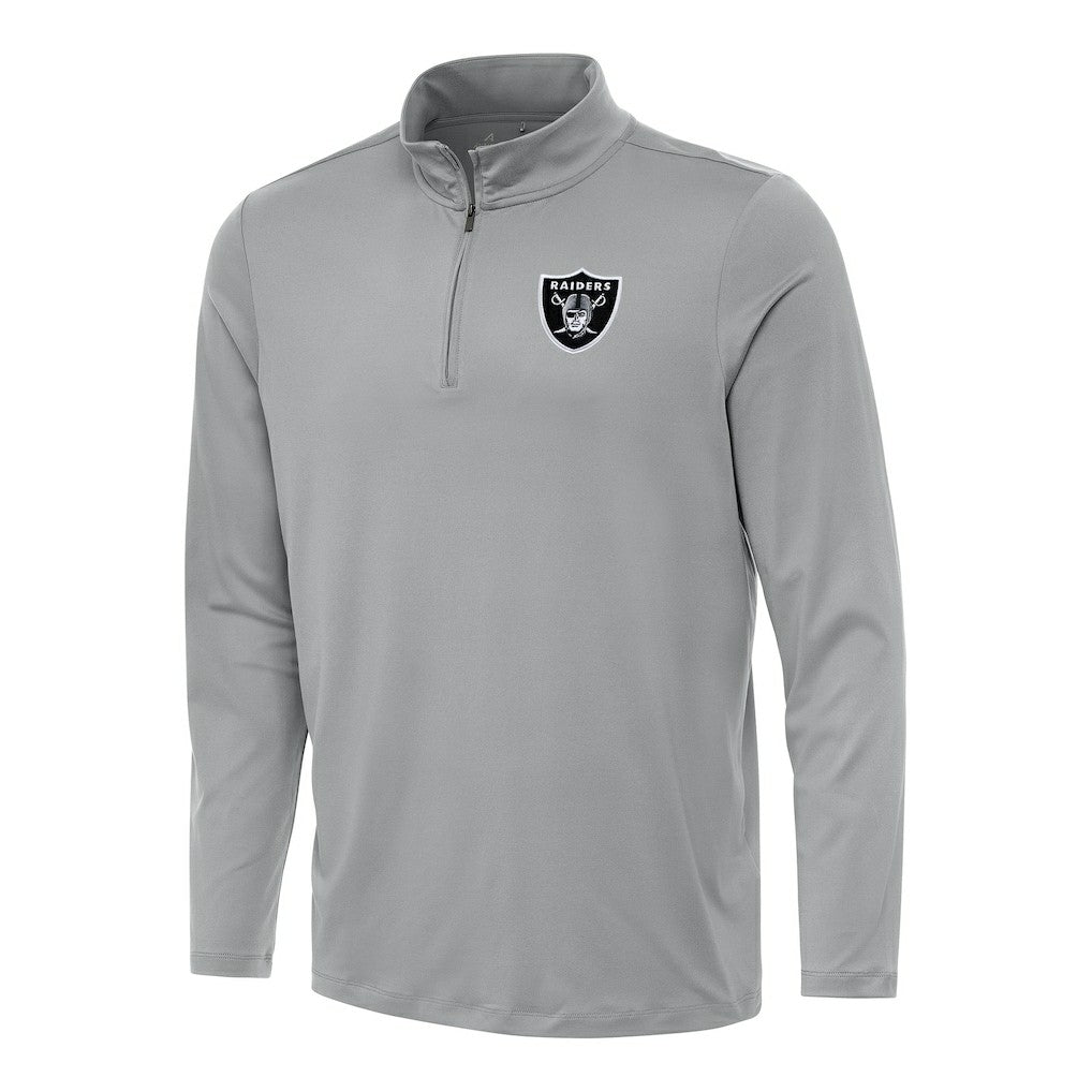 Las Vegas Raiders Antigua Reprocess Quarter-Zip Top - Gray - NFL