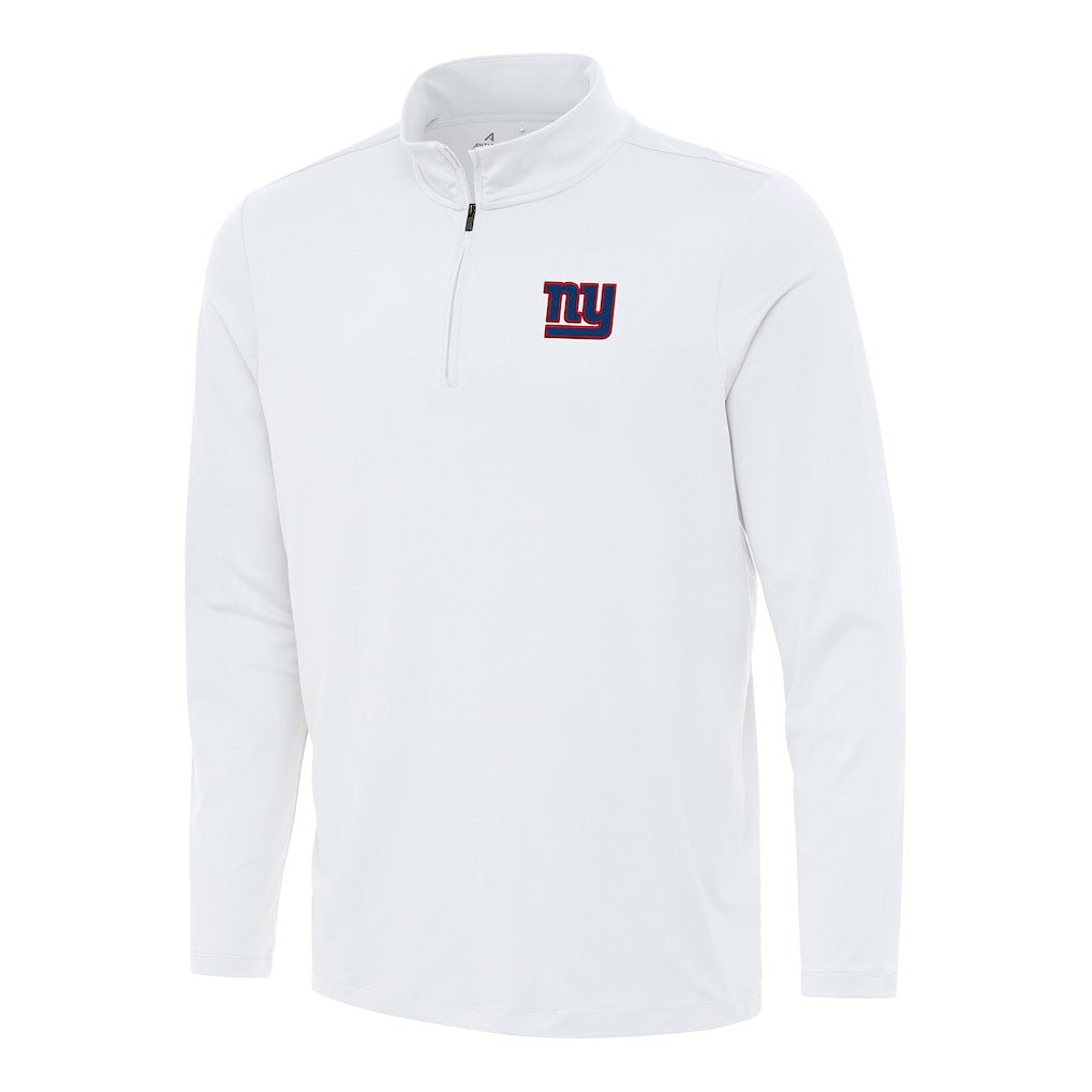 New York Giants Antigua Reprocess Quarter-Zip Top - White - NFL