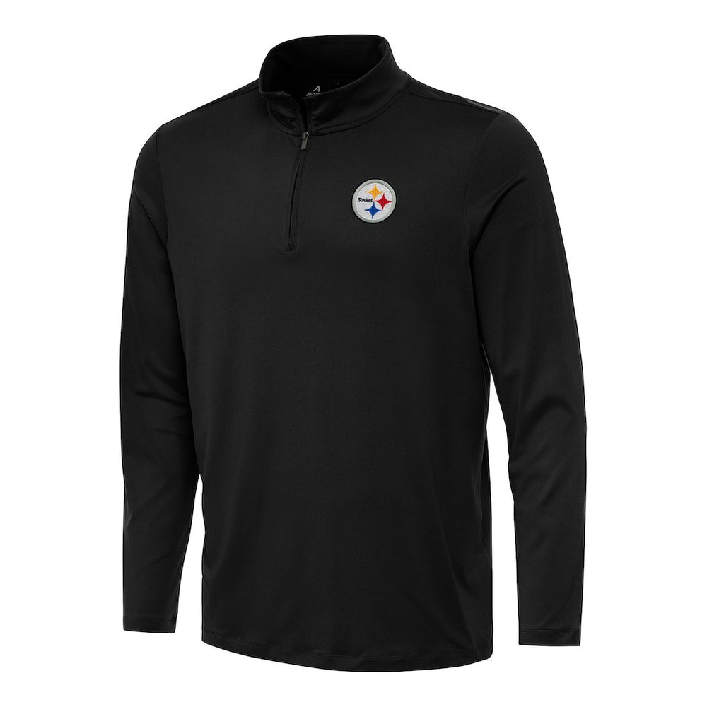 Pittsburgh Steelers Antigua Reprocess Quarter-Zip Top - Black - NFL