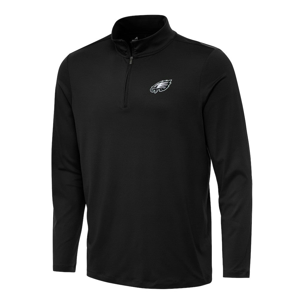 Philadelphia Eagles Antigua Reprocess Quarter-Zip Top - Black - NFL