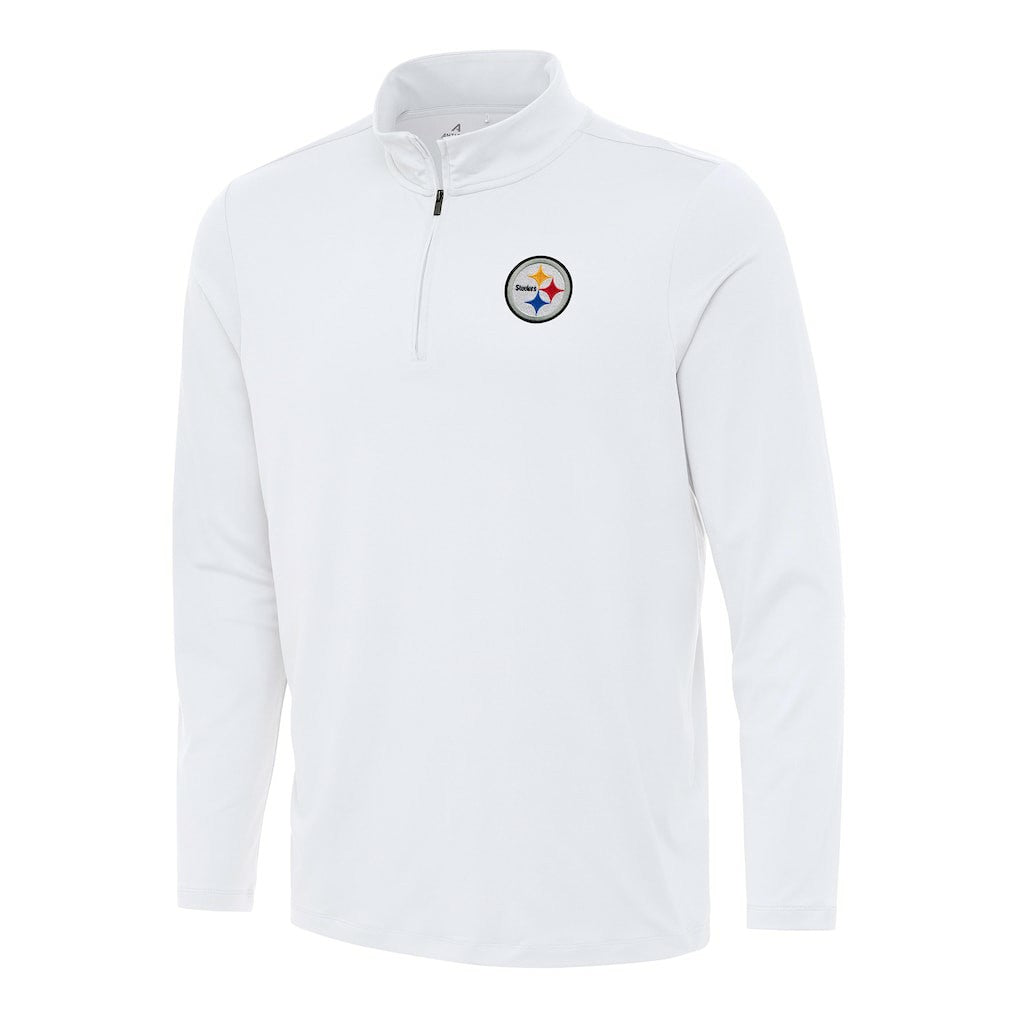 Pittsburgh Steelers Antigua Reprocess Quarter-Zip Top - White - NFL