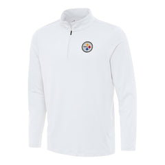 Pittsburgh Steelers Antigua Reprocess Quarter-Zip Top - White - NFL