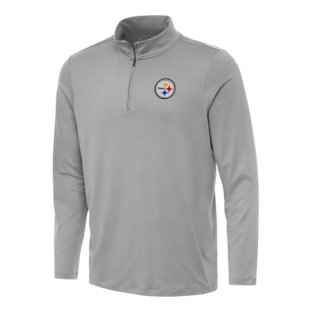Pittsburgh Steelers Antigua Reprocess Quarter-Zip Top - Gray - NFL