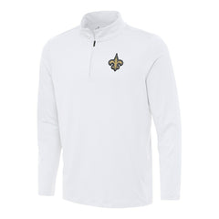 New Orleans Saints Antigua Reprocess Quarter-Zip Top - White - NFL