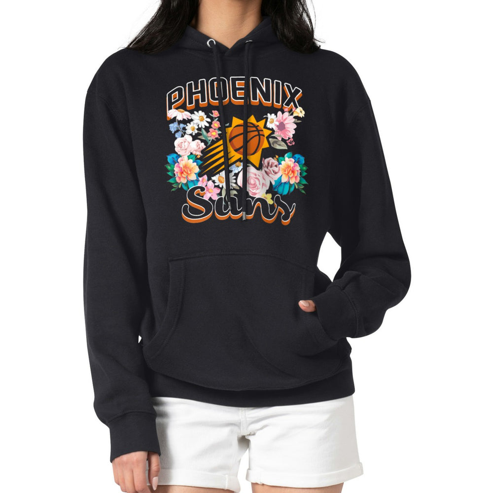 Phoenix Suns G-III 4Her by Carl Banks Women's Flowers Team Logo Graphic Fleece Pullover Hoodie Black