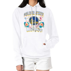 Golden State Warriors G-III 4Her by Carl Banks Women's Flowers Team Logo Graphic Fleece Pullover Hoodie White