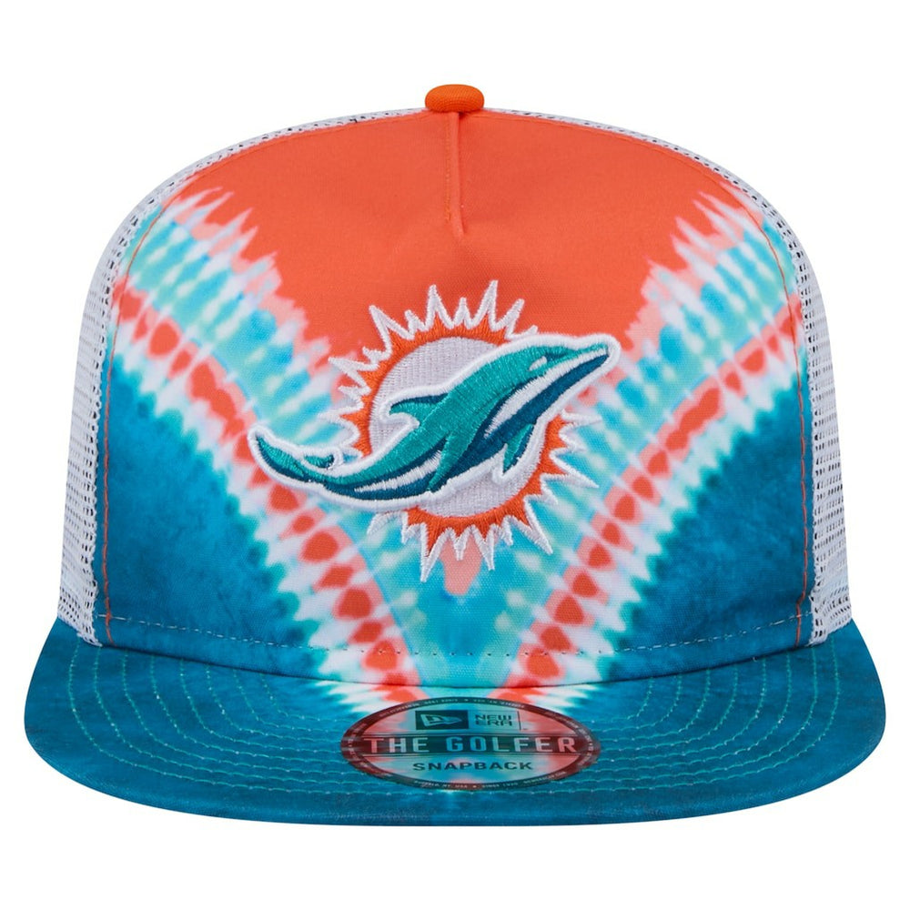 Miami Dolphins New Era Throwback Dye Golfer Snapback Hat - Orange/Aqua - NFL