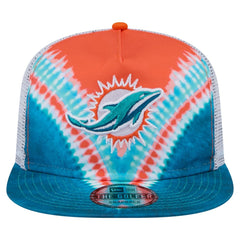 Miami Dolphins New Era Throwback Dye Golfer Snapback Hat - Orange/Aqua - NFL