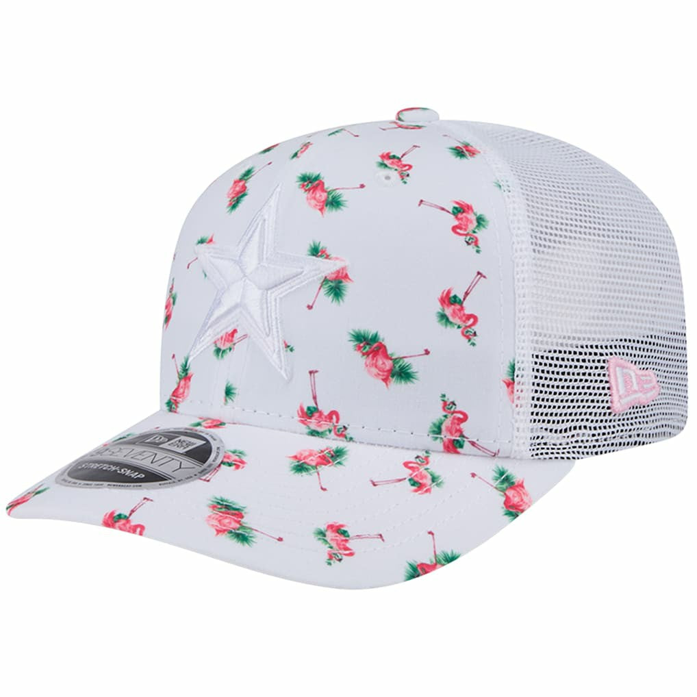 Dallas Cowboys New Era Adventure Flamingo Pattern 9SEVENTY Stretch-Snap Hat - White - NFL