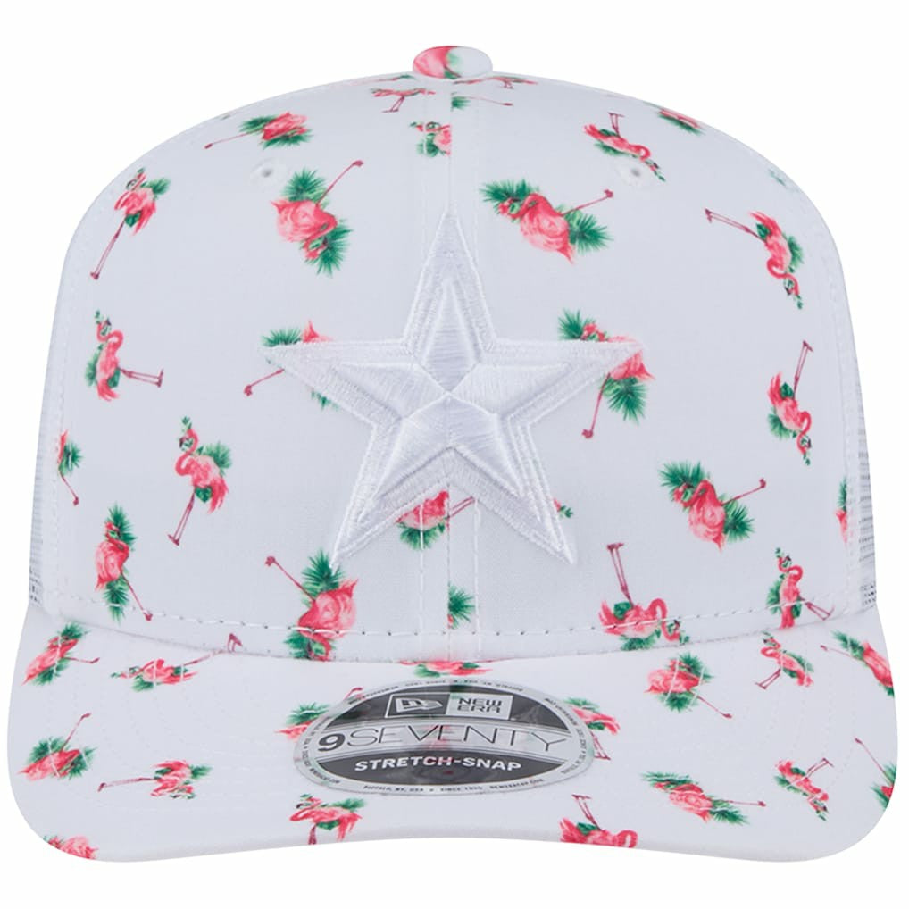 Dallas Cowboys New Era Adventure Flamingo Pattern 9SEVENTY Stretch-Snap Hat - White - NFL