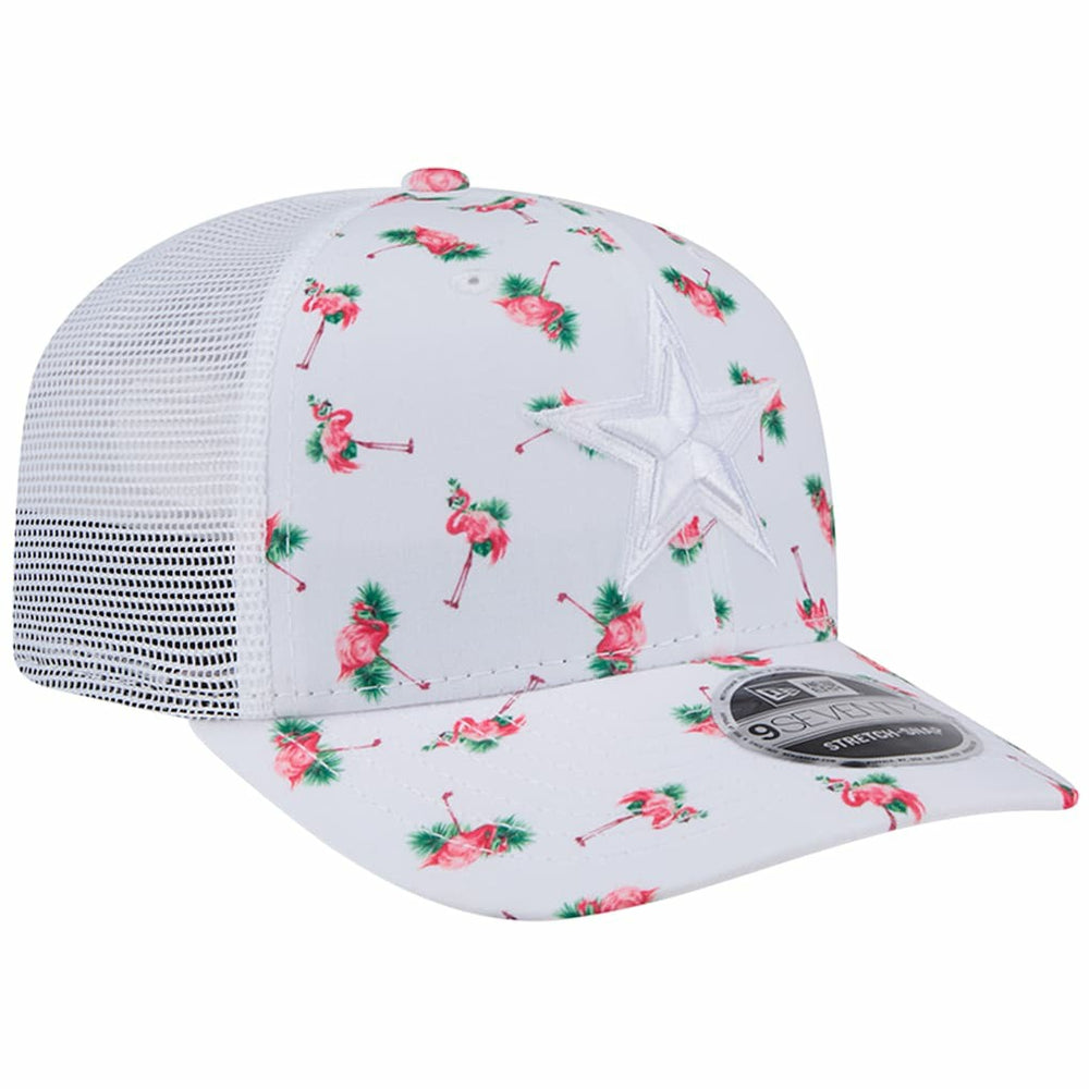 Dallas Cowboys New Era Adventure Flamingo Pattern 9SEVENTY Stretch-Snap Hat - White - NFL