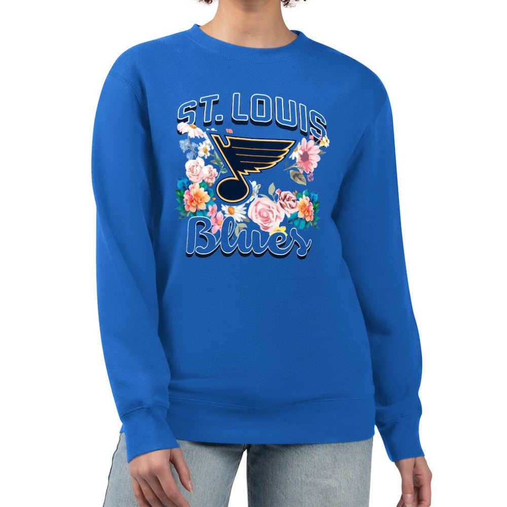 St. Louis Blues G-III 4Her by Carl Banks Women's Flower Logo Pullover Sweatshirt - Blue | NHL sale