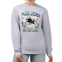 San Jose Sharks G-III 4Her by Carl Banks Women's Flower Logo Pullover Sweatshirt - Heather Gray | NHL online