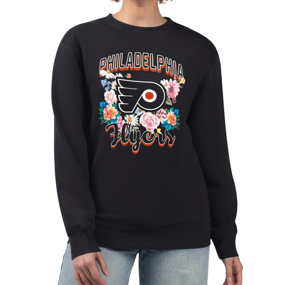 Philadelphia Flyers G-III 4Her by Carl Banks Women's Flower Logo Pullover Sweatshirt - Black | NHL near me