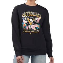 Pittsburgh Penguins G-III 4Her by Carl Banks Women's Flower Logo Pullover Sweatshirt - Black | NHL discount